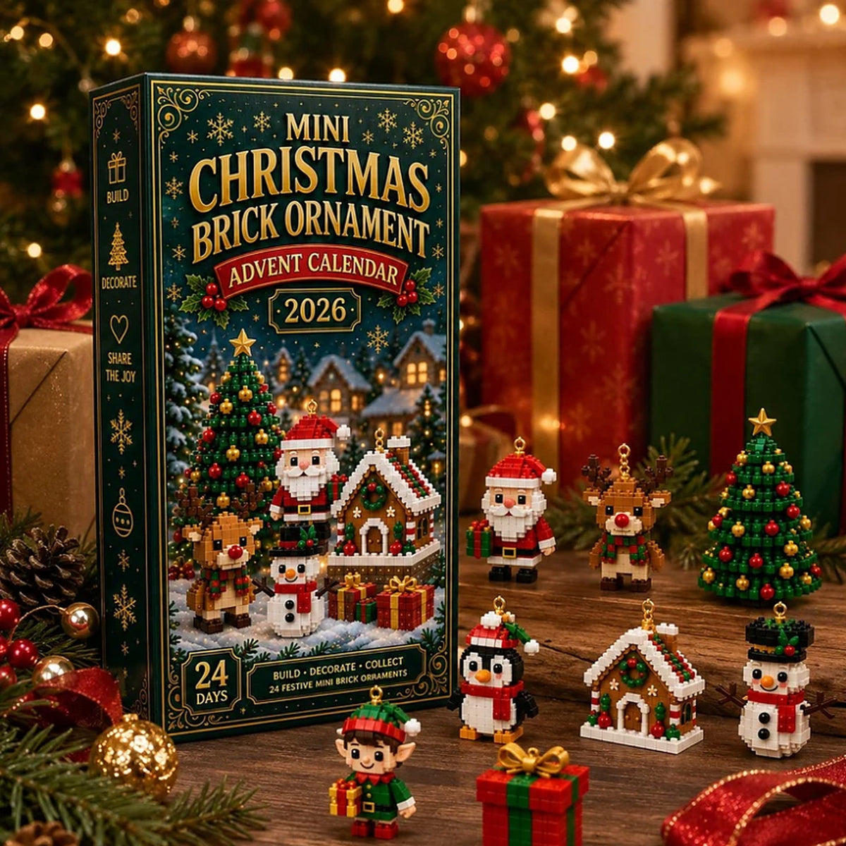 Christmas Advent Calendar - 24 Mini Christmas Figures from Building Blocks