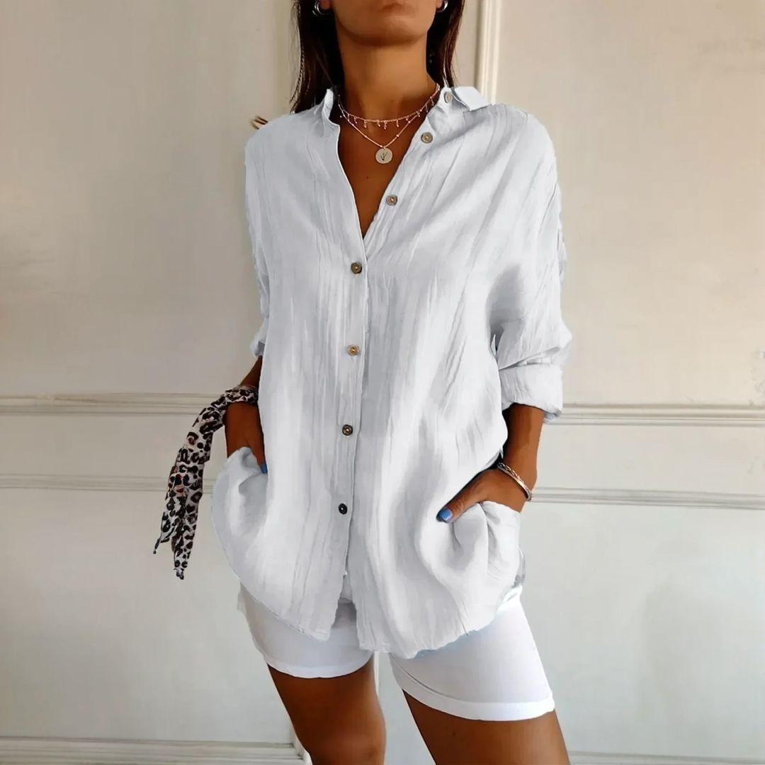 Kit 3 Ibiza Shirts in Cotton Linen – Semi-Pleated Design
