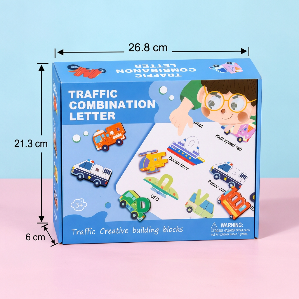 52-Piece Montessori-Style 3D Alphabet Building Blocks Set