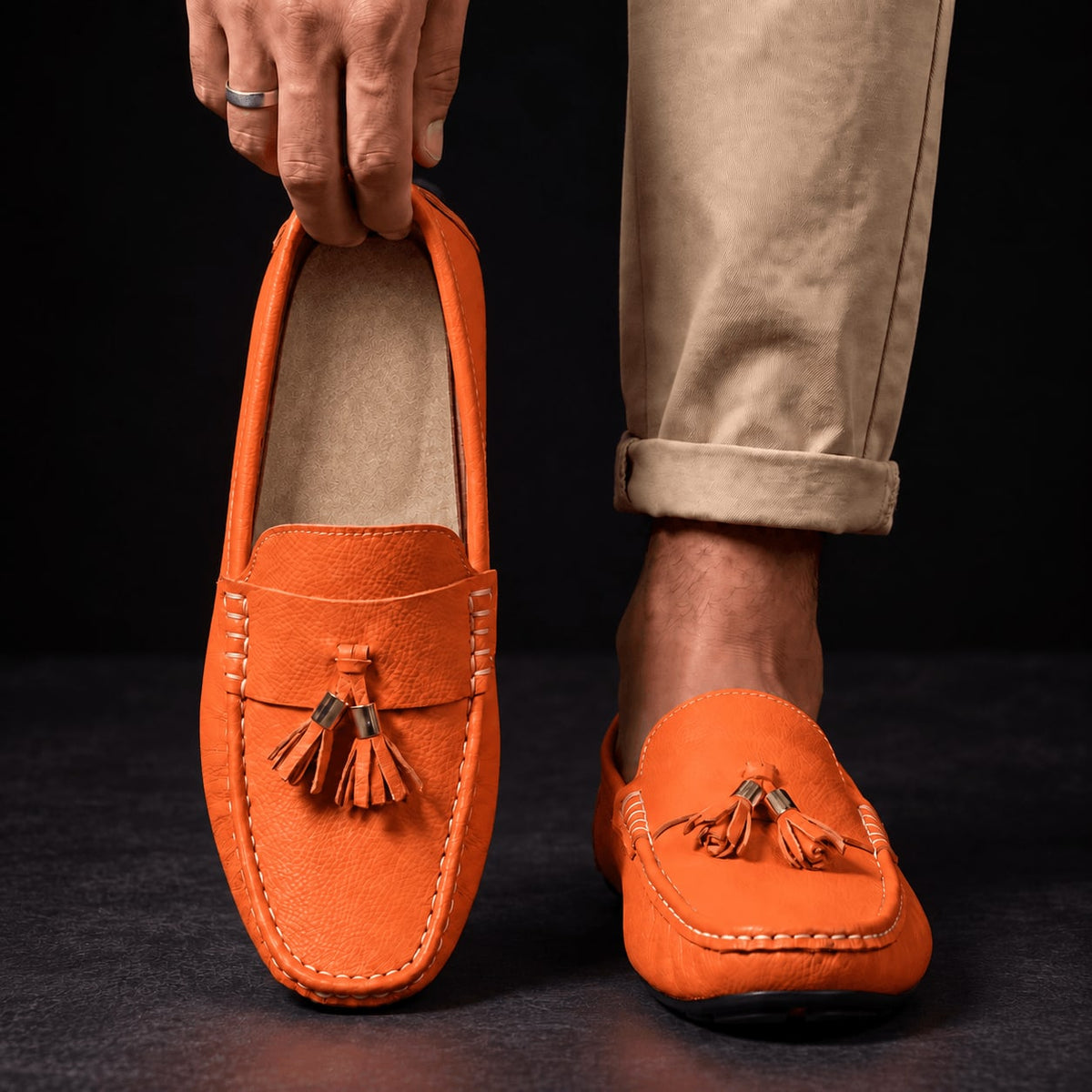 Ochre Tassel Loafers