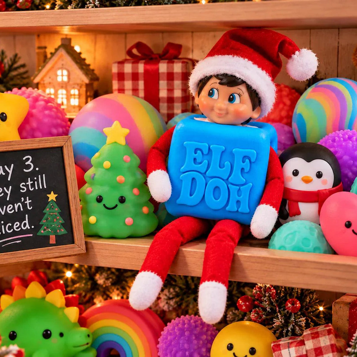 Squishy Elf Costume, 3D Printed Christmas Elf Outfit, Funny Squishy Inspired Elf Accessory