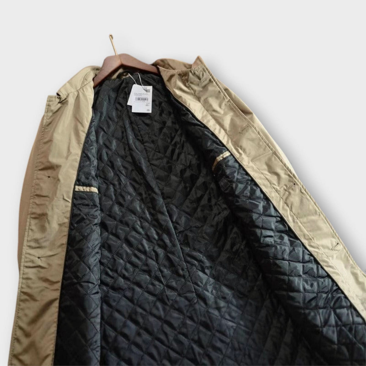 Mid-Length Men's Coat with Button Placket