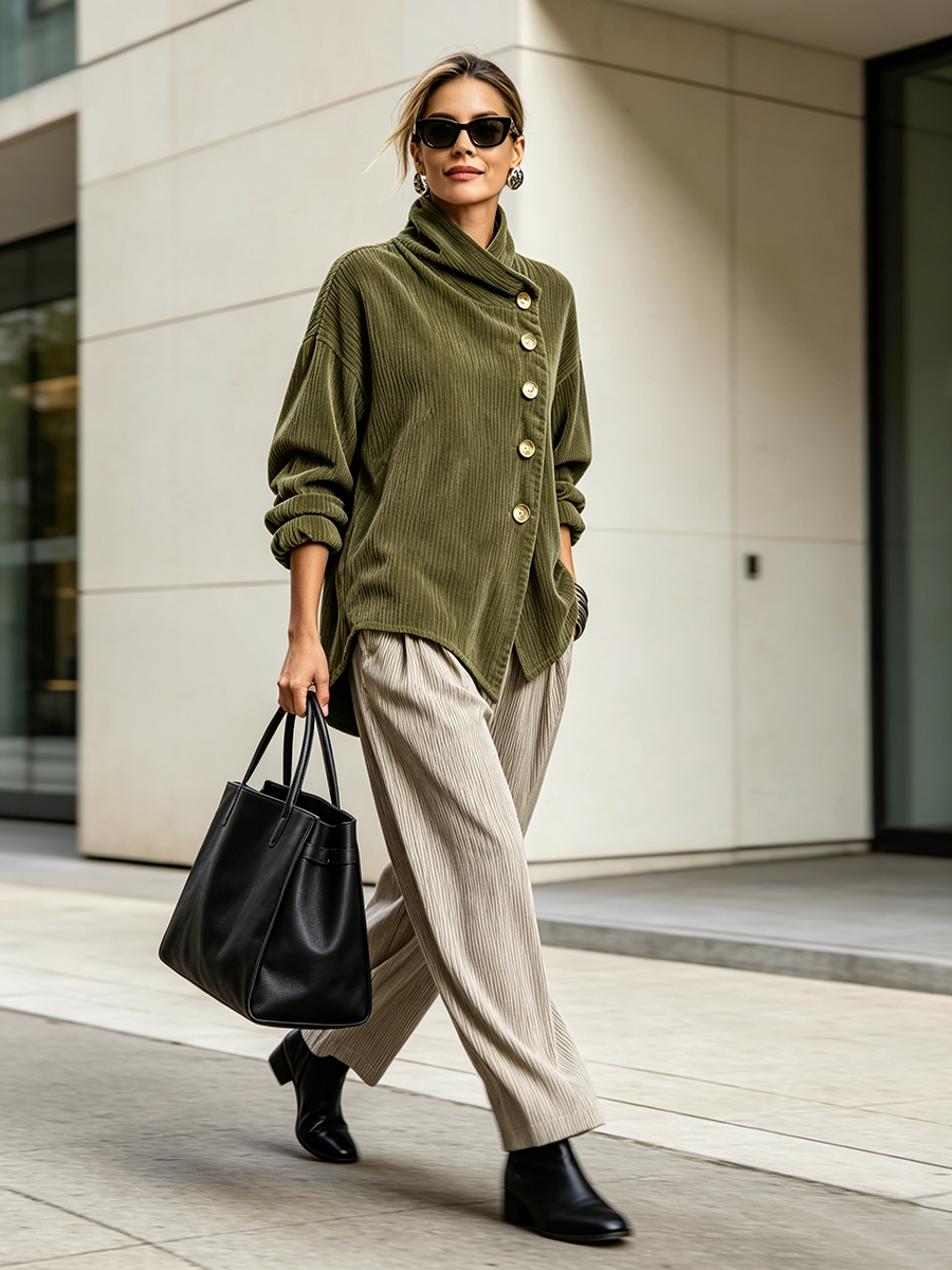 Colette Ribbed Corduroy Sweater
