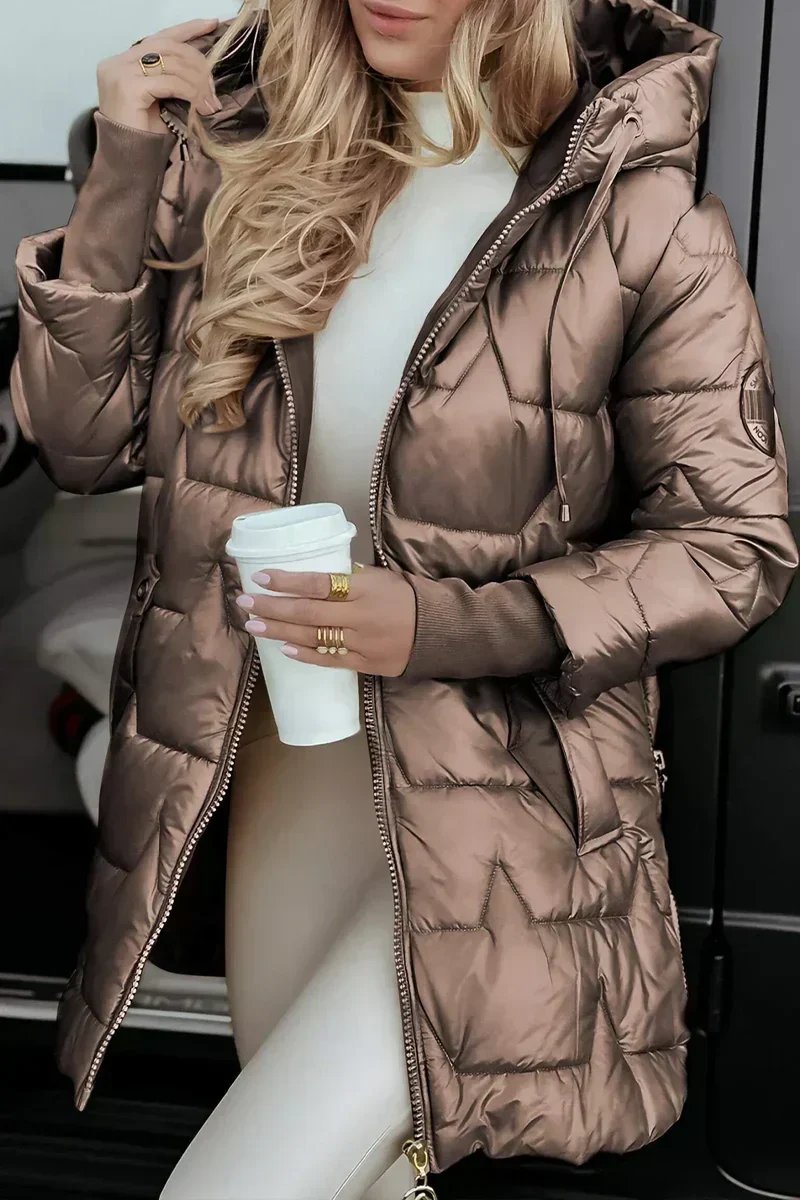 Hooded Quilted Longline Winter Puffer Jacket