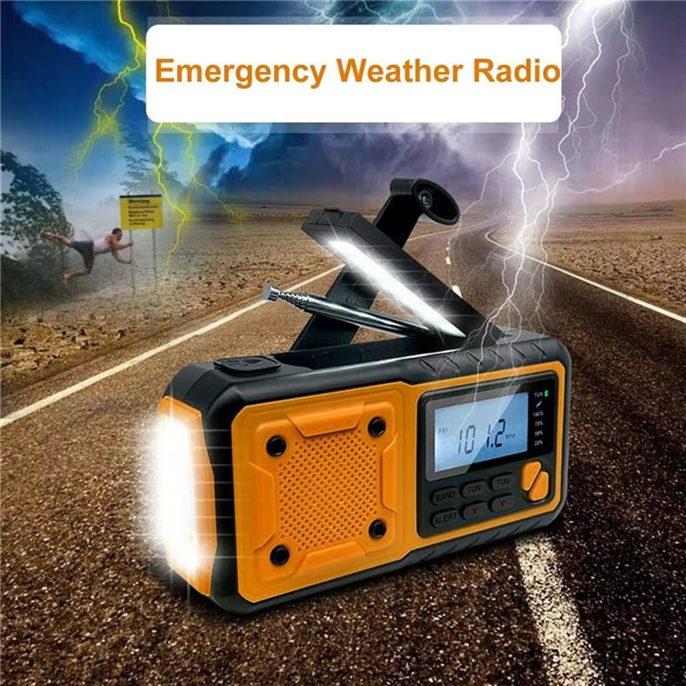 Emergency Radio with Solar Charging, Hand Crank, and Power Bank