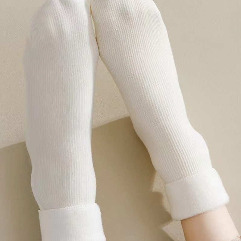 Thicker Warm Solid Color Mid-Calf Socks for Women