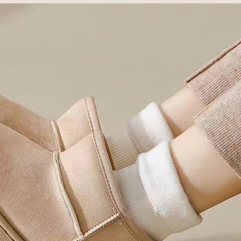 Thicker Warm Solid Color Mid-Calf Socks for Women