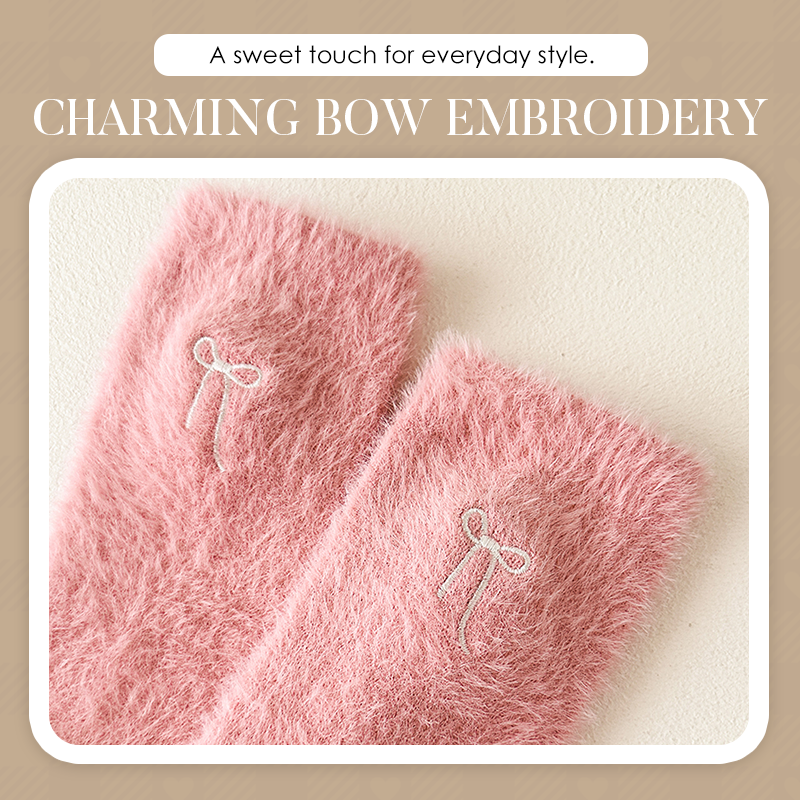 3 Pairs Women's Plush Mink Socks