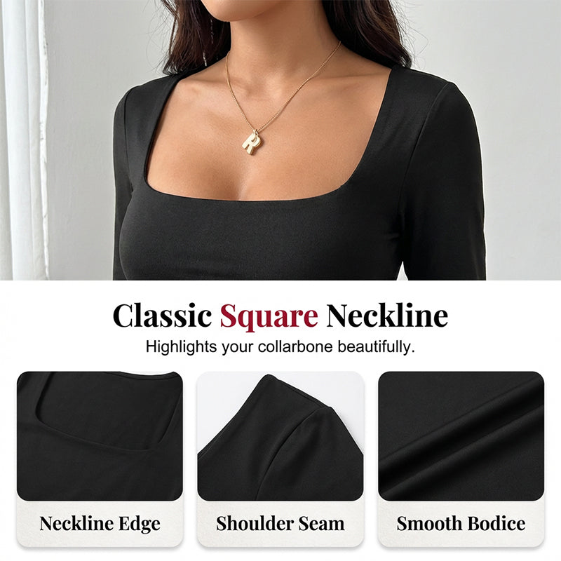 Women's Casual Square Neck Wide-Leg Jumpsuit – Flattering Comfort & Effortless Autumn Style