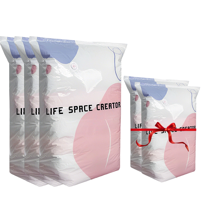 Large Compressible Vacuum Storage Bag - No Pump, Waterproof & Ideal for Saving Space in Suitcases and at Home