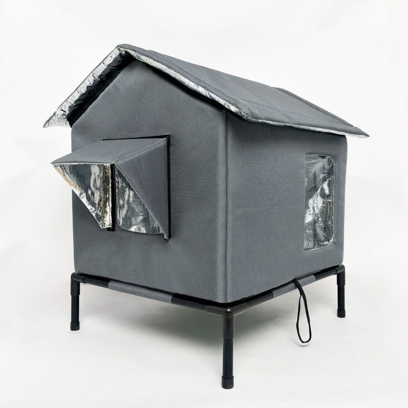 Elevated Outdoor Cat House | Waterproof, Insulated & Protected Against Weather and Wind