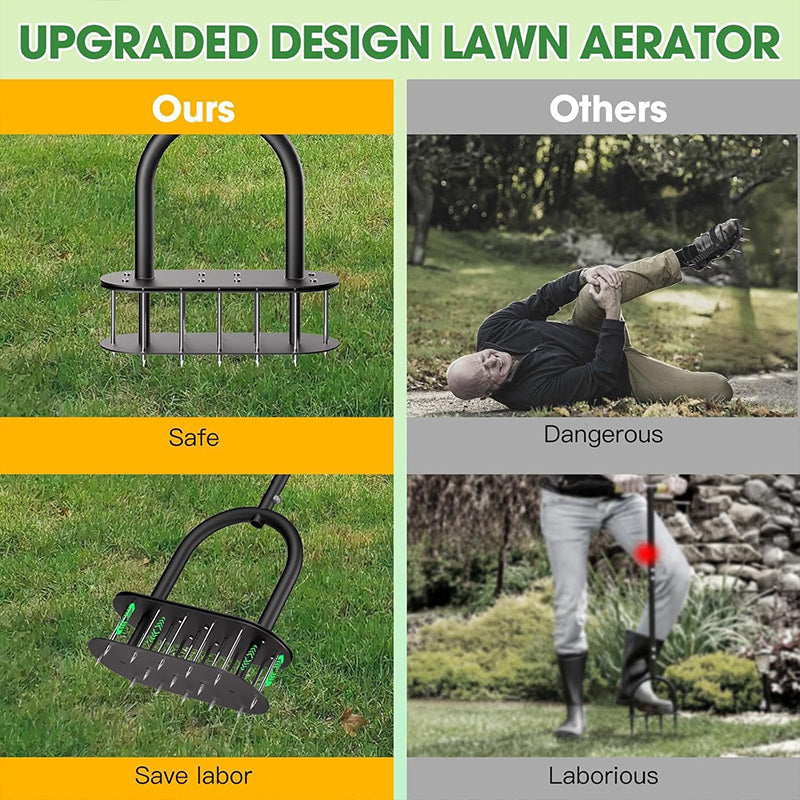 Manual Lawn Coring Aerator - Carbon Steel Build & Spring Ejection | Healthier Grass Made Easy