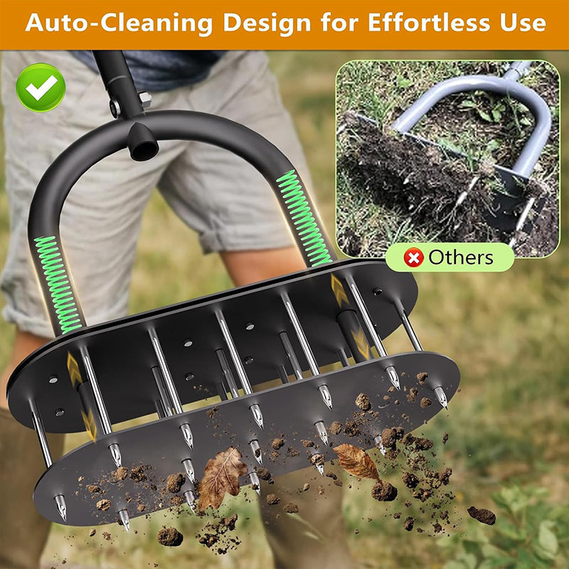 Manual Lawn Coring Aerator - Carbon Steel Build & Spring Ejection | Healthier Grass Made Easy
