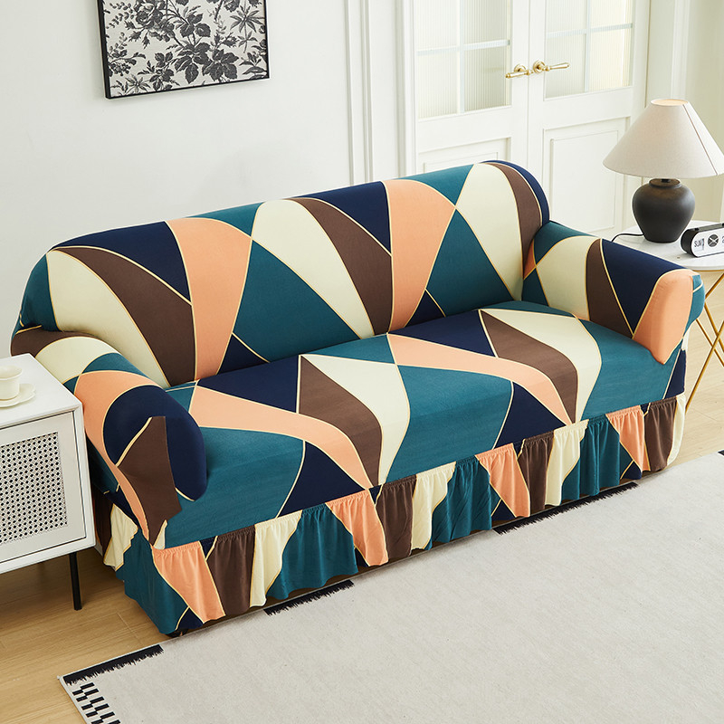 Universal Stretch Fitted Couch Slipcover – High-Stretch Premium Fabric, Elegant Ruffled Hem & Complete Living Room Upgrade – Instant Sofa Makeover in Minutes