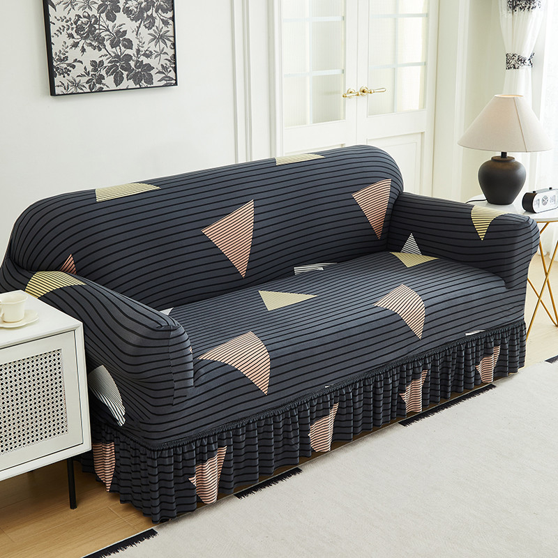 Universal Stretch Fitted Couch Slipcover – High-Stretch Premium Fabric, Elegant Ruffled Hem & Complete Living Room Upgrade – Instant Sofa Makeover in Minutes