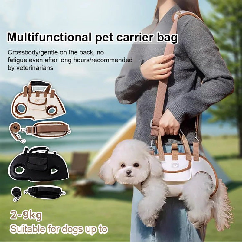 Breathable Hands-Free Pet Carrier Sling with Padded Shoulder Strap