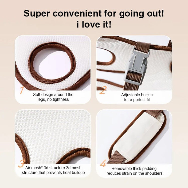 Breathable Hands-Free Pet Carrier Sling with Padded Shoulder Strap
