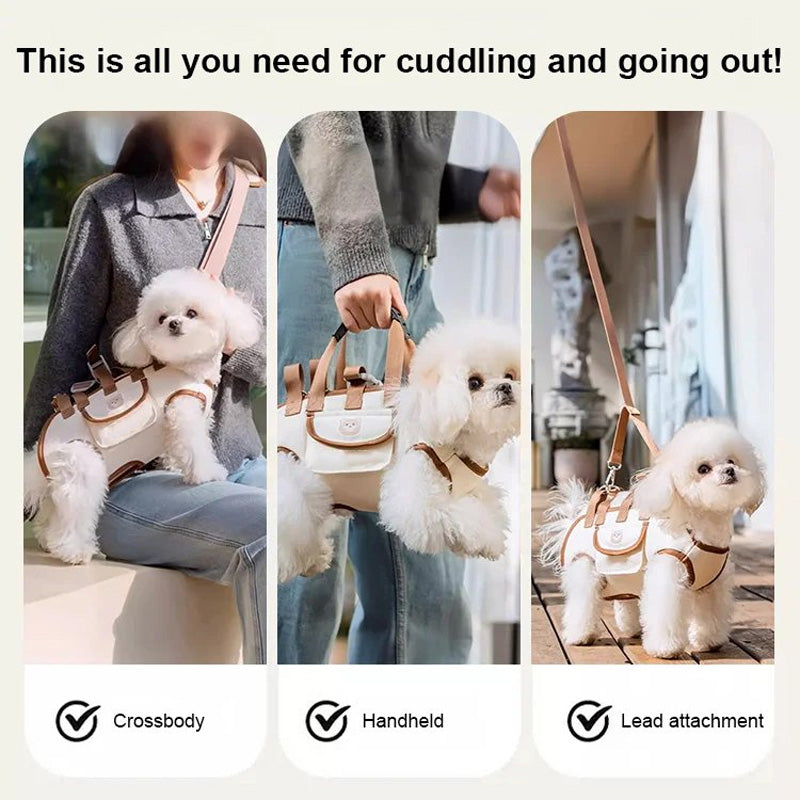 Breathable Hands-Free Pet Carrier Sling with Padded Shoulder Strap