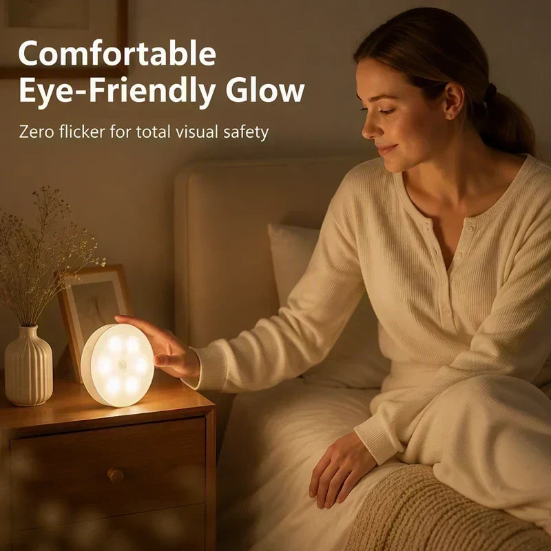 LED Night Light with Motion Sensor – Automatic, USB Rechargeable & Easy Installation – Perfect for Bedroom, Hallway, Stairs and Closet