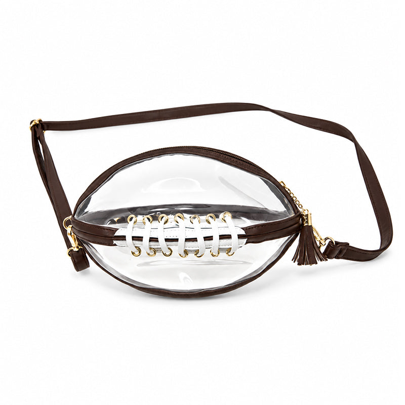 Game-Day Statement Women's Clear Football-Shaped Crossbody Bag