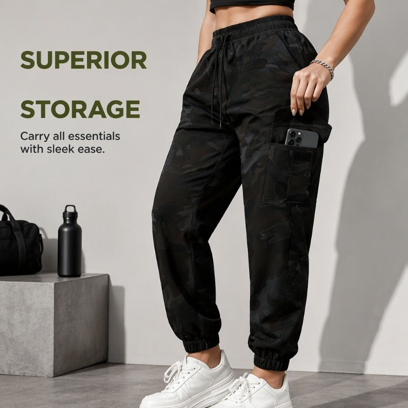 Women's Stretch High-Waist Cargo Joggers