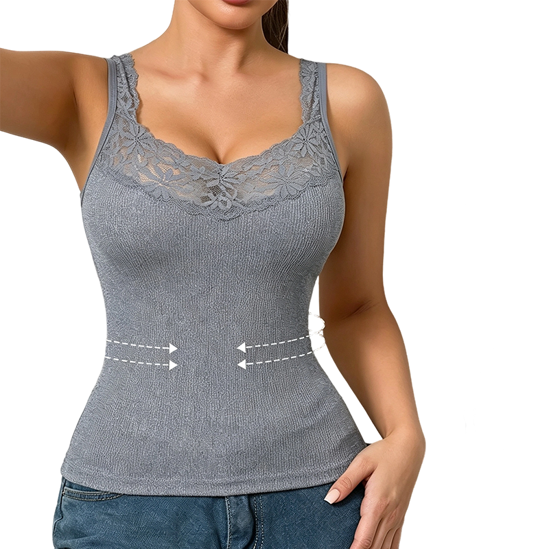 Delicate Lace Trim Slim-Fit Camisole