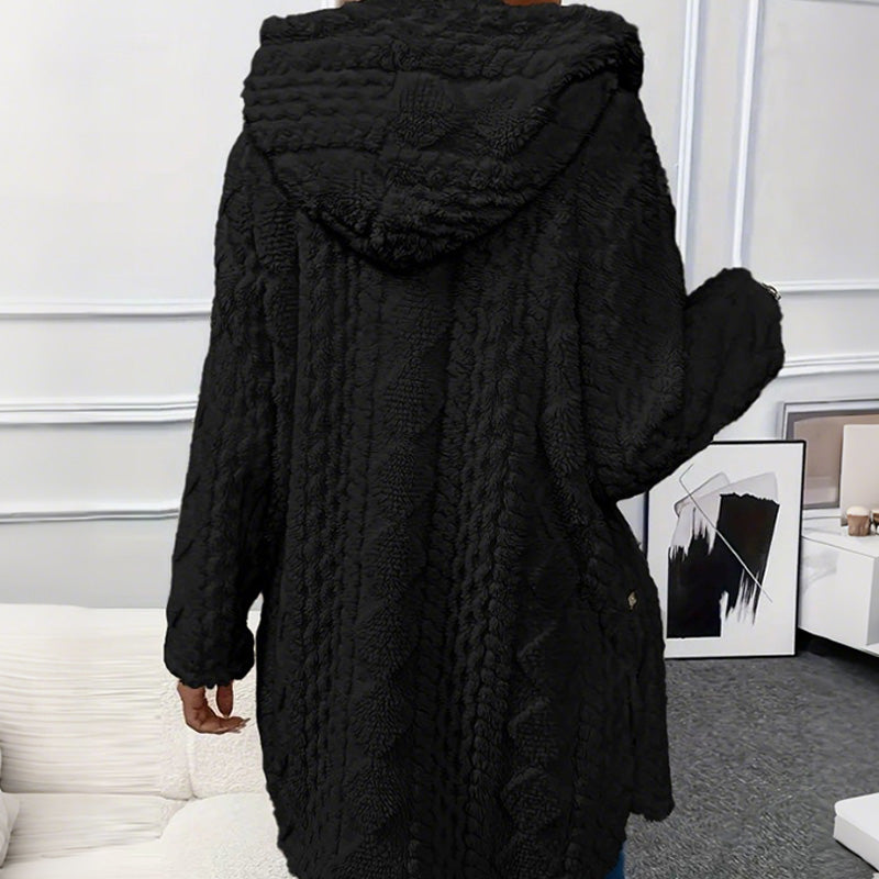Button-Up Hooded Jacket for Women