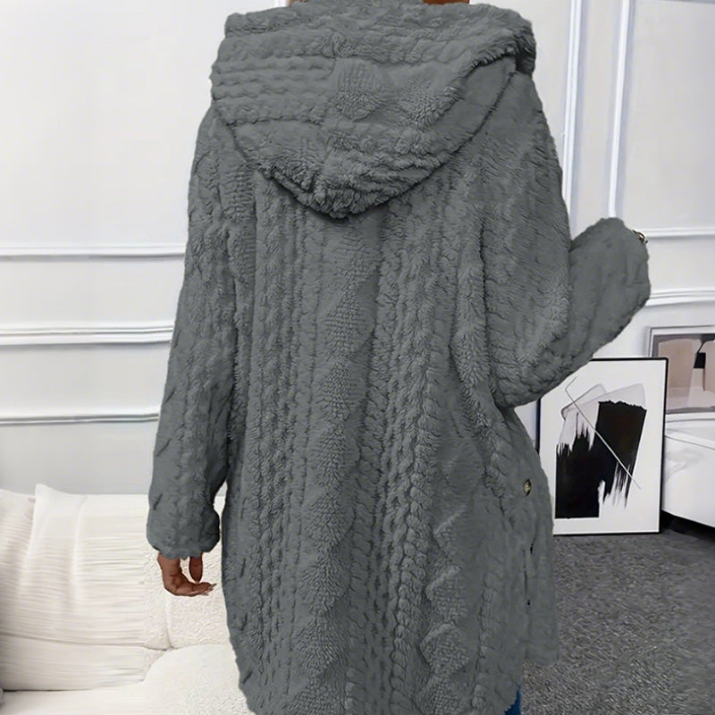 Button-Up Hooded Jacket for Women