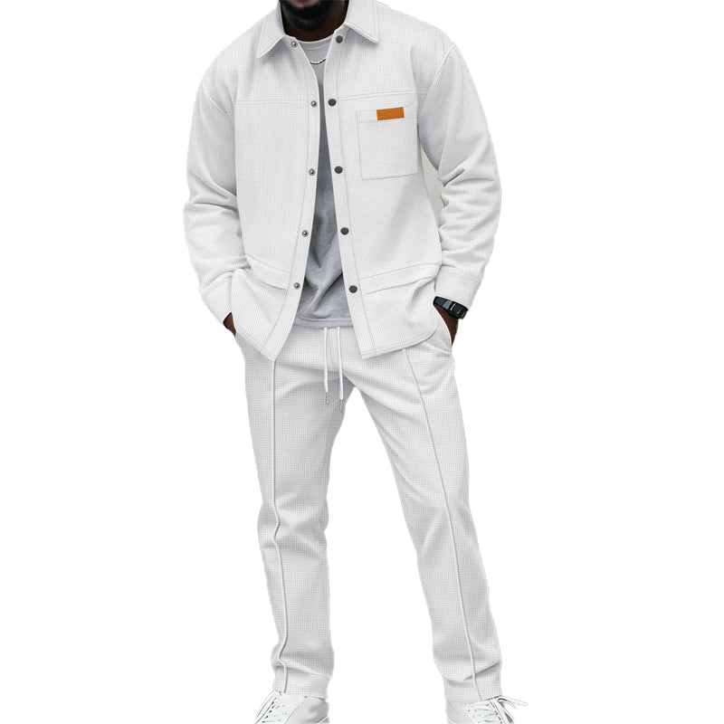 Texture Meets Utility | Men's 2-Piece Lounge Set with Functional Pockets