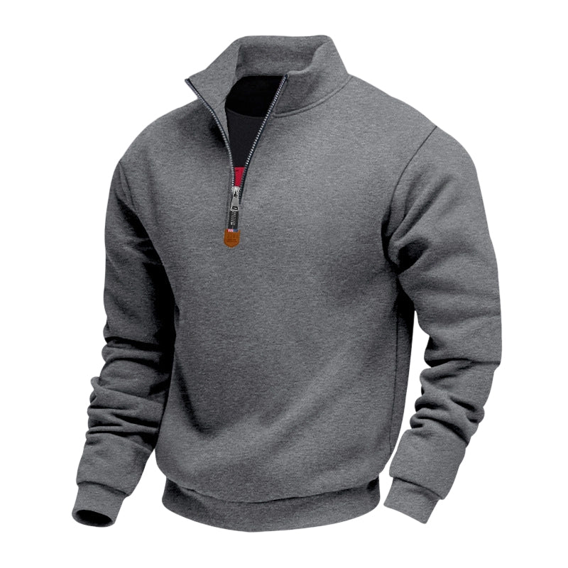 Men's Quarter-Zip Stand Collar Pullover
