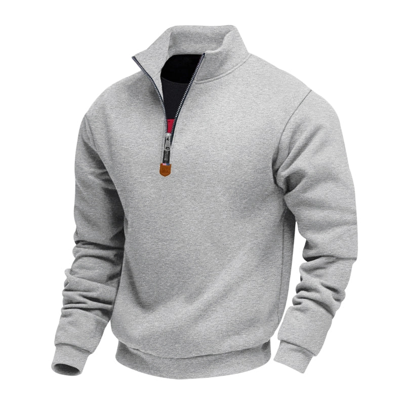 Men's Quarter-Zip Stand Collar Pullover