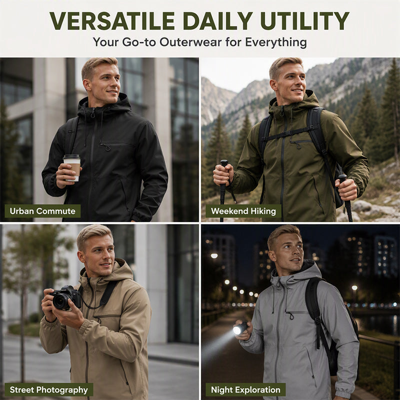 All-Weather Utility Men's Waterproof Oversized Hooded Jacket