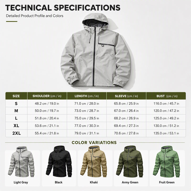 All-Weather Utility Men's Waterproof Oversized Hooded Jacket