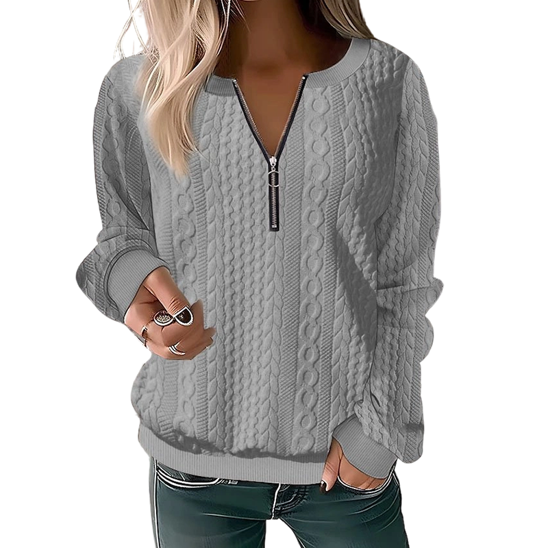 Women's Half-Zip Cable Knit Sweater