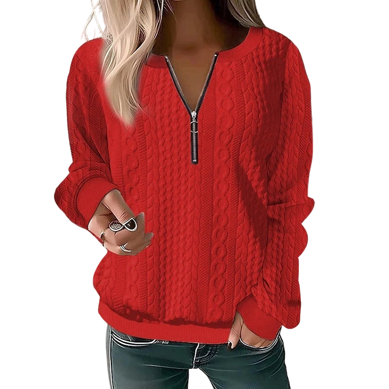 Women's Half-Zip Cable Knit Sweater