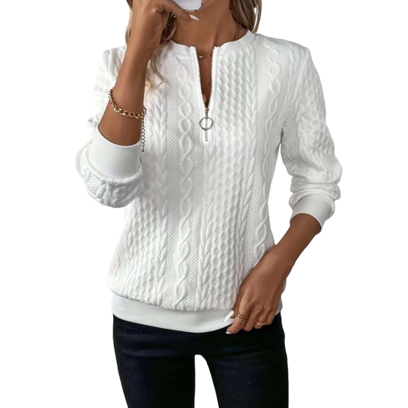 Women's Half-Zip Cable Knit Sweater