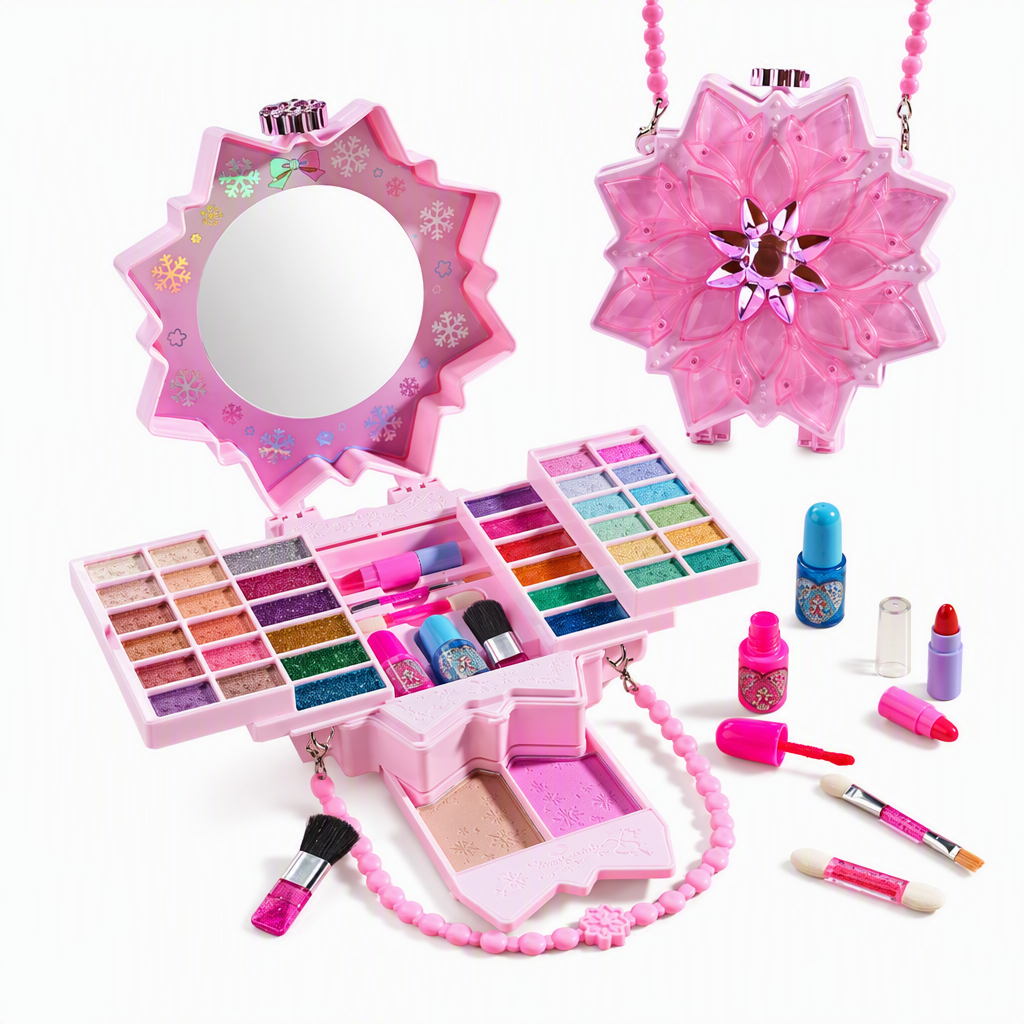 Washable Princess Makeup Set – Non-irritating, trays & portable case
