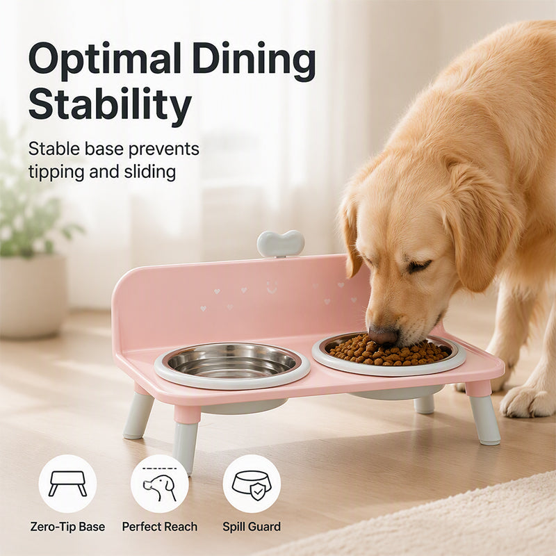 Elevated Pet Bowls โ Detachable & Double-Bowl Design
