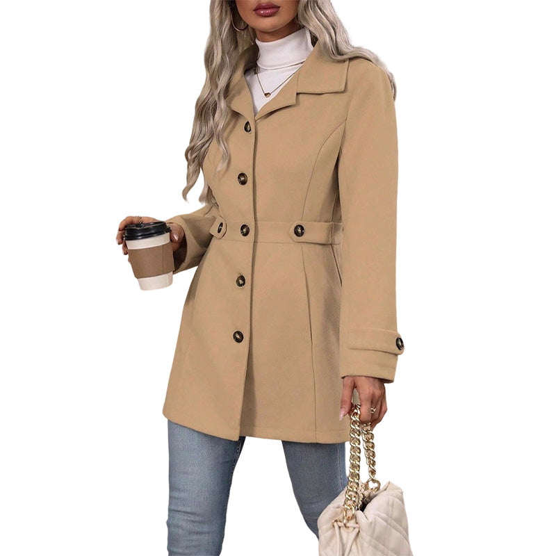 Timeless Urban Elegance Warming Wool Blend Coat with Flattering Silhouette