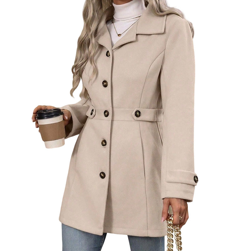 Timeless Urban Elegance Warming Wool Blend Coat with Flattering Silhouette