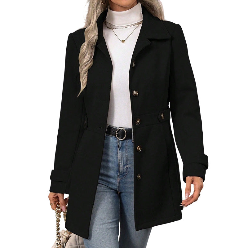 Timeless Urban Elegance Warming Wool Blend Coat with Flattering Silhouette