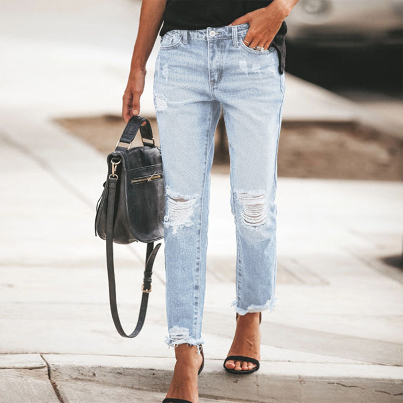 Women's Distressed Ripped Jeans