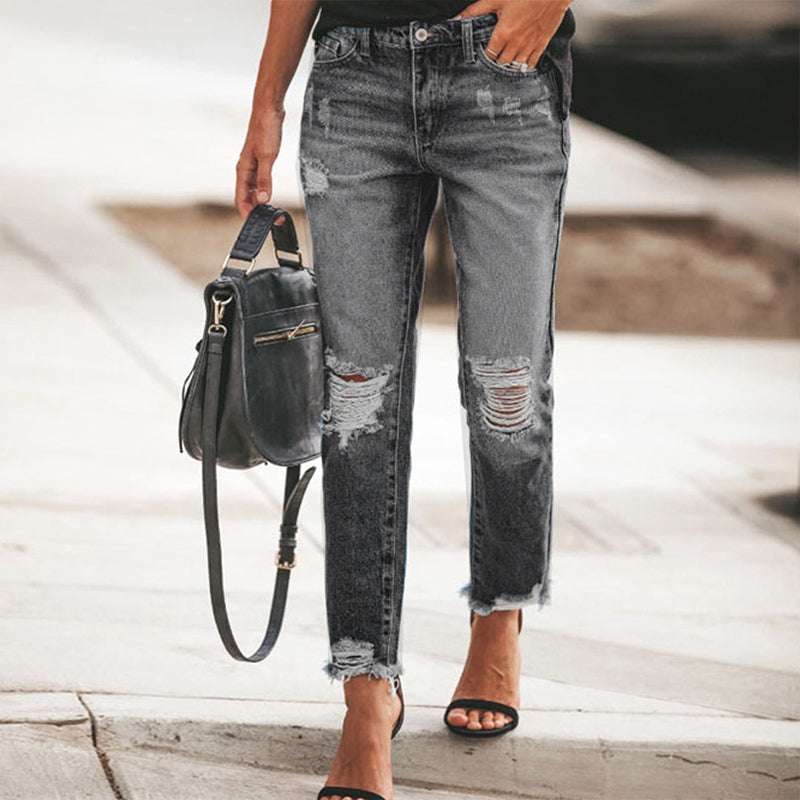 Women's Distressed Ripped Jeans