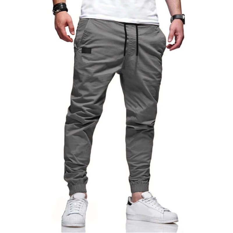 Slim Fit Trousers with Drawstring for Men
