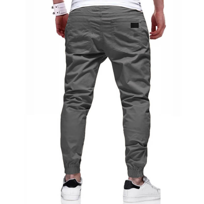 Slim Fit Trousers with Drawstring for Men