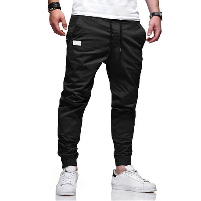 Slim Fit Trousers with Drawstring for Men
