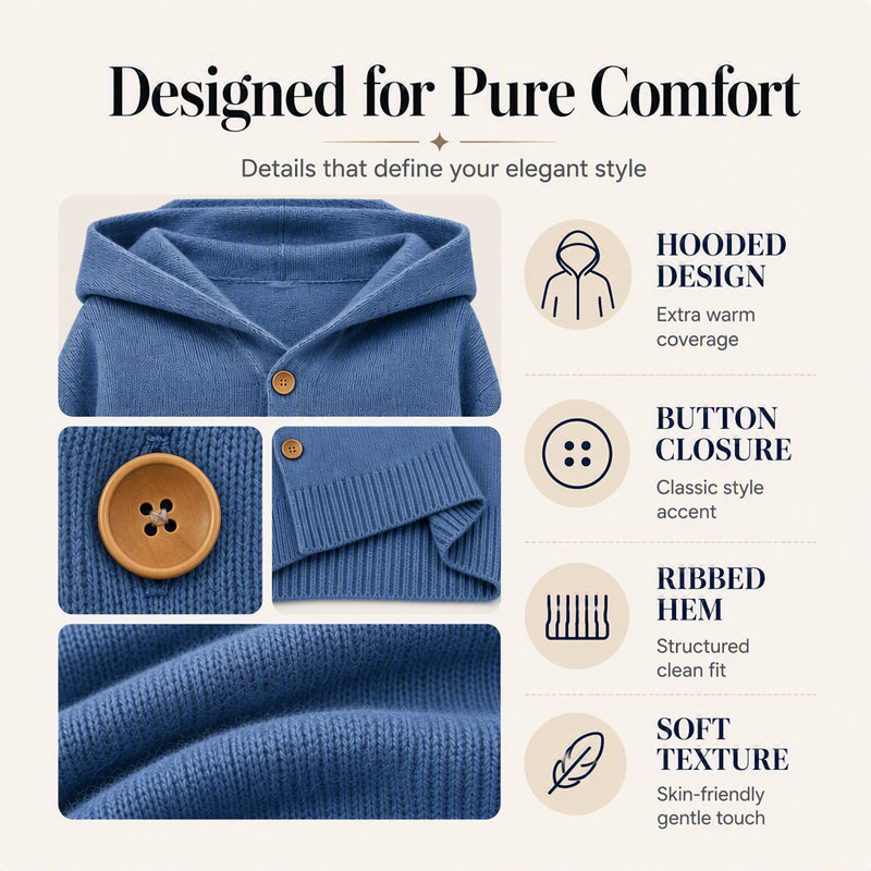 Women's Hooded Relaxed-Fit Knit Cardigan
