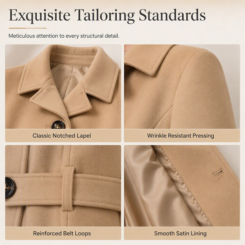 Women's Belted Single-Breasted Slim Coat