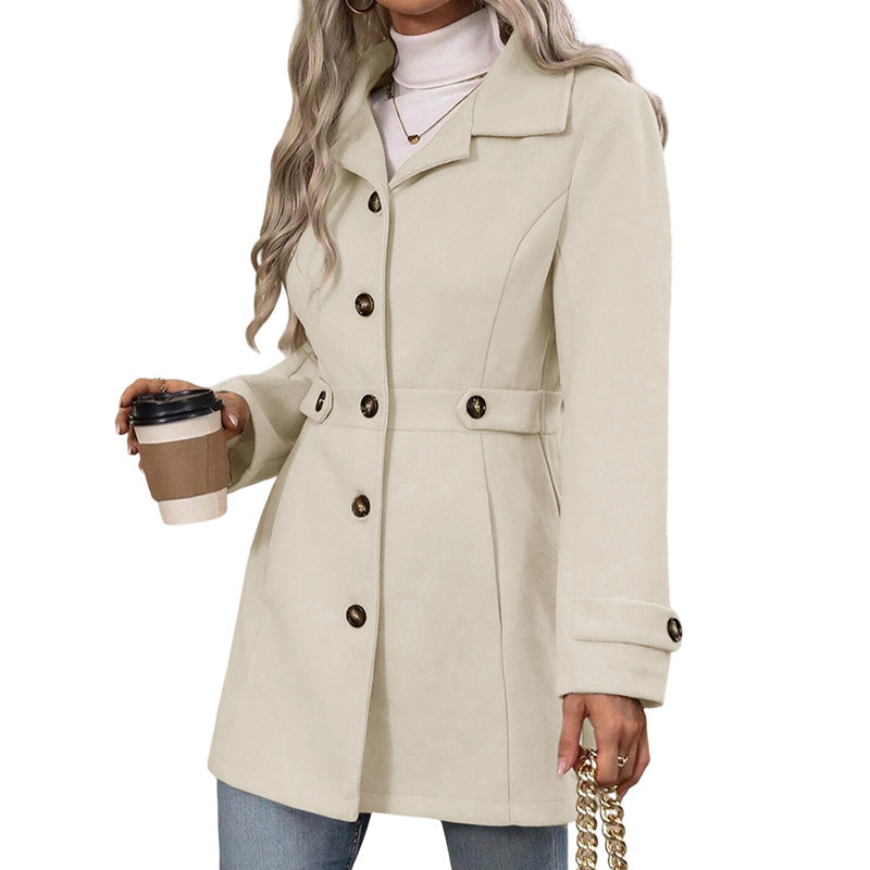 Women's Belted Single-Breasted Slim Coat