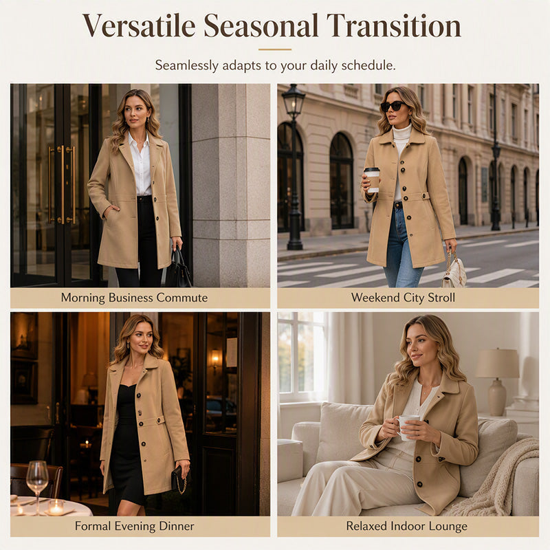 Women's Belted Single-Breasted Slim Coat